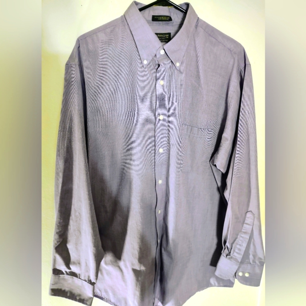 Arrow USA Regular fit long sleeve dress shirt size 18 -34/35 light purple 💜